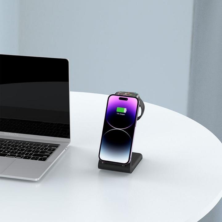 Actual product image Tech-Protect Cover wireless charger A8 3in1, black (10 W)