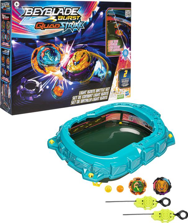 Image du produit Hasbro Beyblade Burst QuadStrike Light Ignite Beyblade Stadium Battle Set (Allemand, Français, Italien, Anglais, Néerlandais, Suédois, Norvégien, Polonais)