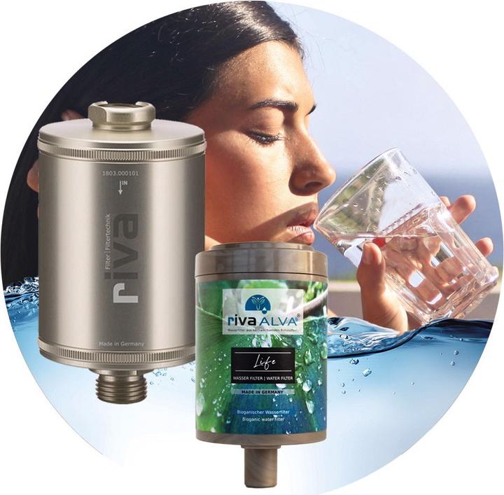 Produktbild Riva Trinkwasserfilter rivaALVA LIFE - Metallgehäuse mit Filterkartusche und Schlauchanschluss-Set