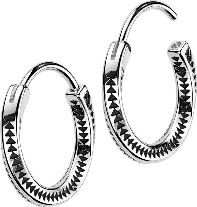 Star Piercing Ohrring zum Klappen silber doppelter dreiecks Twist (ohne Messing, Chirurgenstahl 316L)