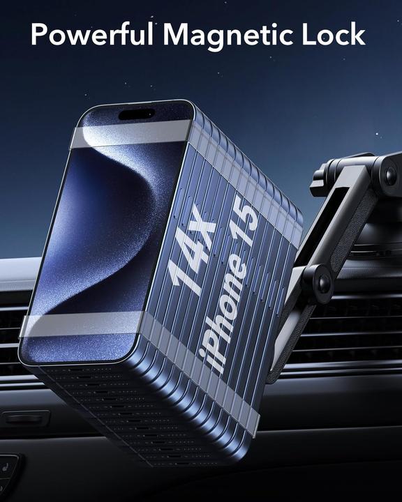 Actual product image ESR Halolock Magnetic Magsafe Dashboard Adjustable Car Mount Black