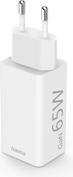 Produktbild Hama Schnellladegerät, GaN, 1x USB-C PD, 1x USB-A QC, Mini-Ladegerät, 65 W, Weiss (65 W)