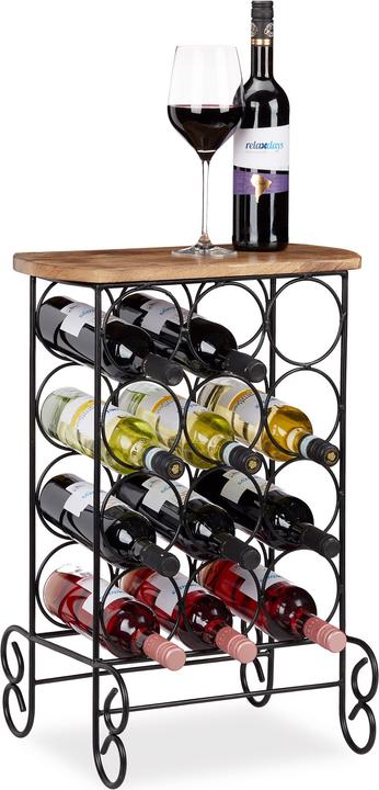 Actual product image Relaxdays Designer Wine Rack for 12 Bottles (46 x 37 x 64 cm, 12 Fl.)