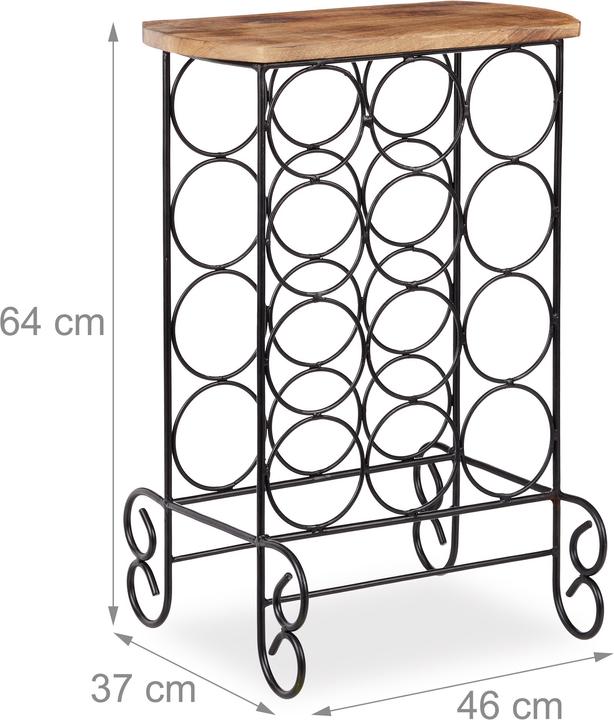 Actual product image Relaxdays Designer Wine Rack for 12 Bottles (46 x 37 x 64 cm, 12 Fl.)