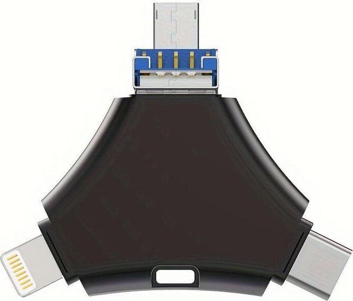 Produktbild PowerGuard 4-in-1 USB-C & Lightning MicroUSB 128GB FlashDrive USB 3.0 OTG Adapter (Micro USB, USB-A, USB Typ C, Lightning, Micro USB)