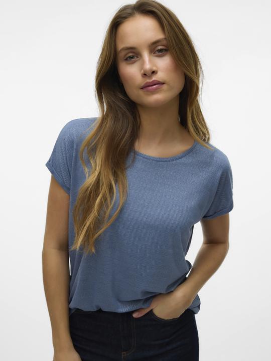 Actual product image Vero Moda Vmlava Glitter Ss Top Stripe Ga (XS)