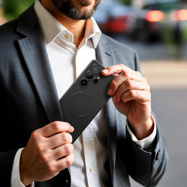 Produktbild Amazingthing Minimal Air Case mit Magnetring für Samsung Galaxy S25 Ultra - Schwarz (Samsung Galaxy S25 Ultra)