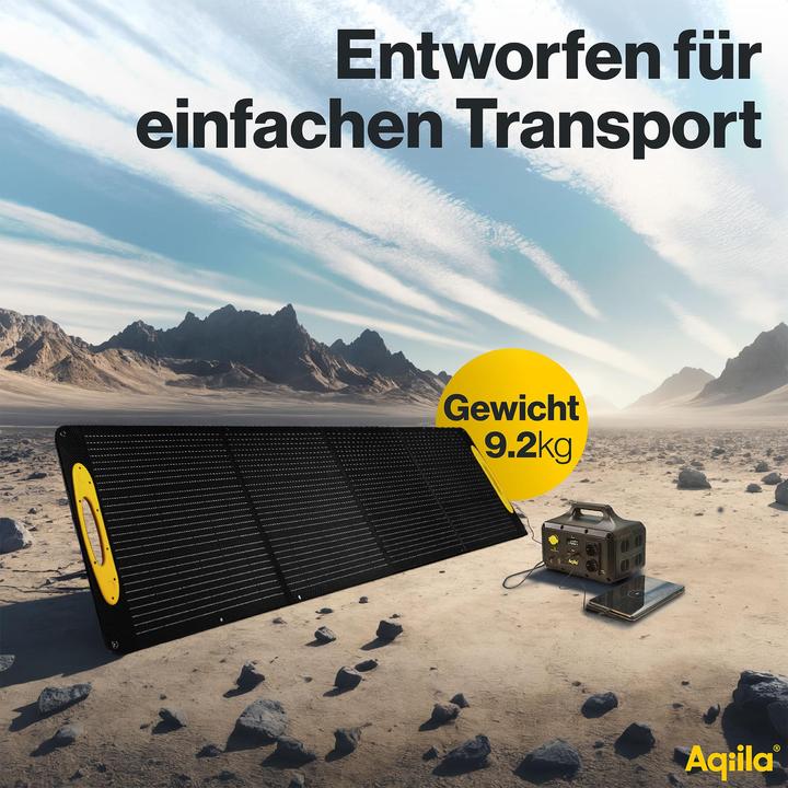 Produktbild Aqiila SUNBIRD P200 AQSO200SUN010 Solar-Ladegerät Ladestrom Solarzelle 9.75A 200W (200 W, 9.25 kg)