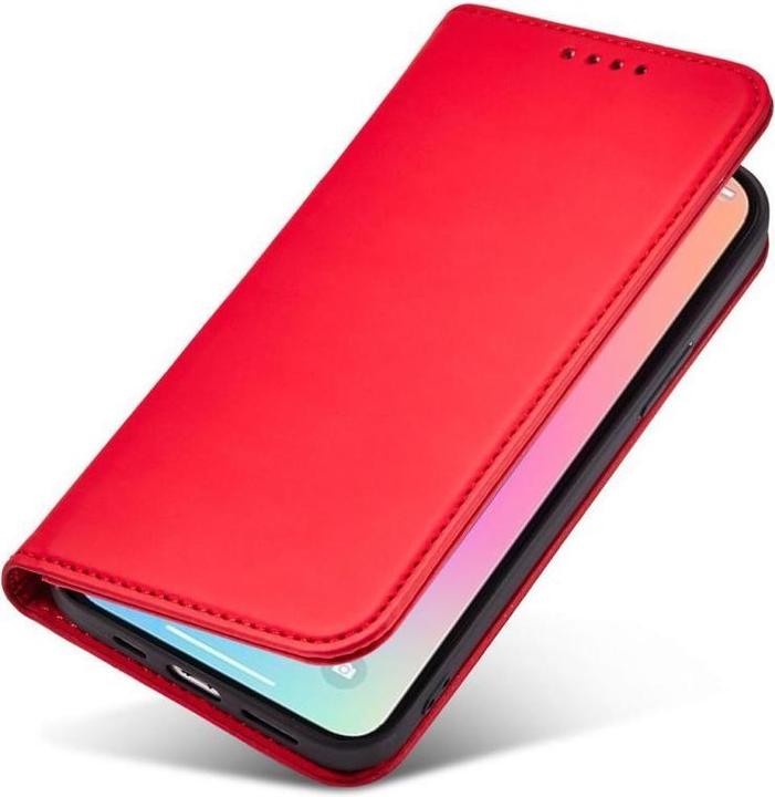Produktbild Hurtel Magnet Card Case for iPhone 13 Pro Pouch Card Wallet Card Holder Red (Apple iPhone 13 Pro)
