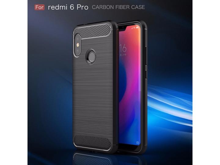 Produktbild Screenguard Xiaomi Redmi Note 6 Pro Hülle Carbon Brushed Soft TPU (Xiaomi Redmi Note 6 Pro)