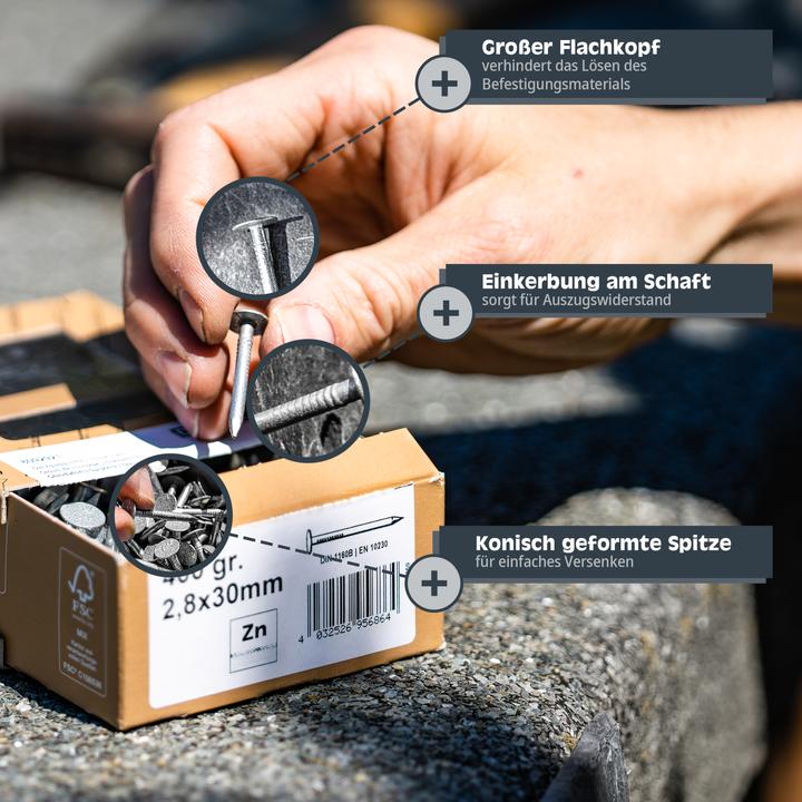 Produktbild Helpmate Dachpappnägel 2x20, verzinkt, 1000 Gramm (1 Stück, 20 mm)