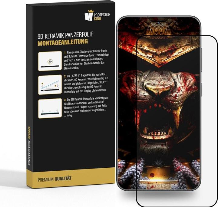 Actual product image Protectorking 3x Ceramic-Glass Full Cover HD Klar (1 Piece, Samsung Galaxy S21+)