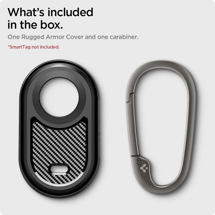 Actual product image Spigen Rugged Armor case for Samsung Galaxy SmartTag 2 - matte black (Android)
