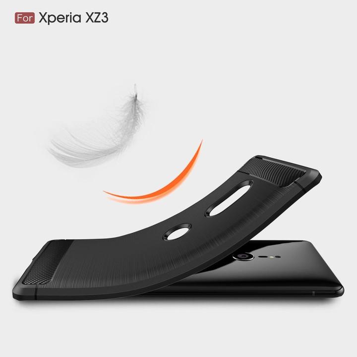 Produktbild König Design Hülle Handy Schutz für Motorola Moto Z3 Case Cover Bumper Carbon Optik TPU Blau (Motorola Moto Z3)