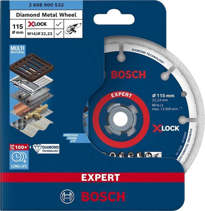 Produktbild Bosch Professional Zubehör EXPERT Diamond Metal Wheel X-LOCK Trennscheibe, 115 x 22,23 mm