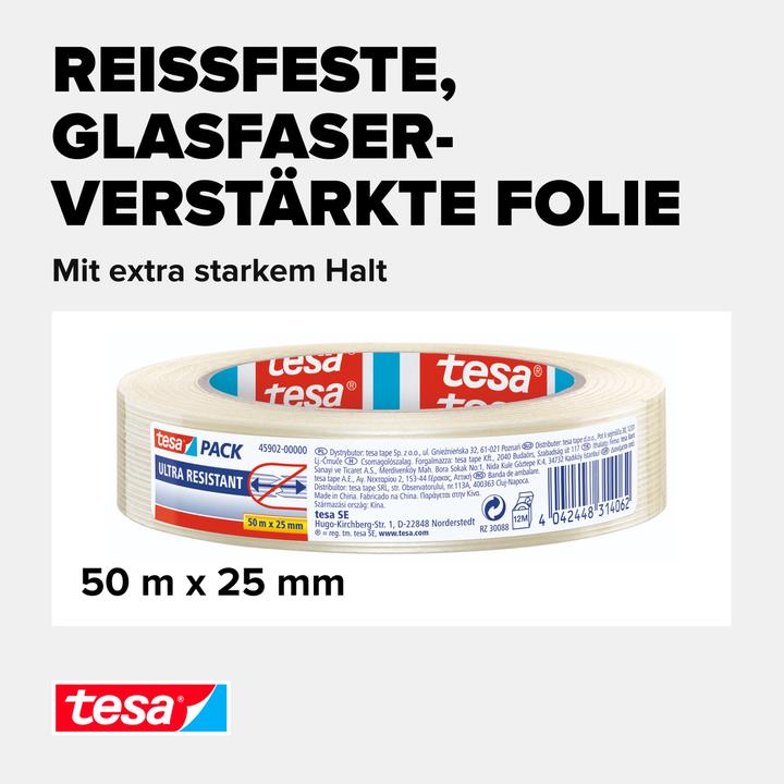 Produktbild tesa tesapack ULTRA RESITANT Filamentband glasfaserverstärkt (25 mm)