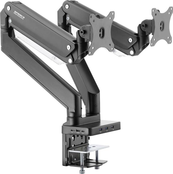 Produktbild SpeaKa Professional SP-MM-830 2fach Monitor-Tischhalterung 43,2cm (17/ ) - 88,9cm (35/ ) Integriert (Tisch, 35")