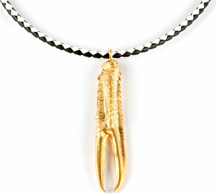 Produktbild Shabama Tuent Luxe Halskette für Frauen Messing Flash Plated Gold Leder 38cm (Messing)
