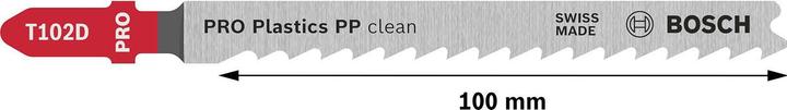 Actual product image Bosch Professional Zubehör PRO Plastics PP clean T102D jigsaw blade, 100 mm, 3 pcs.