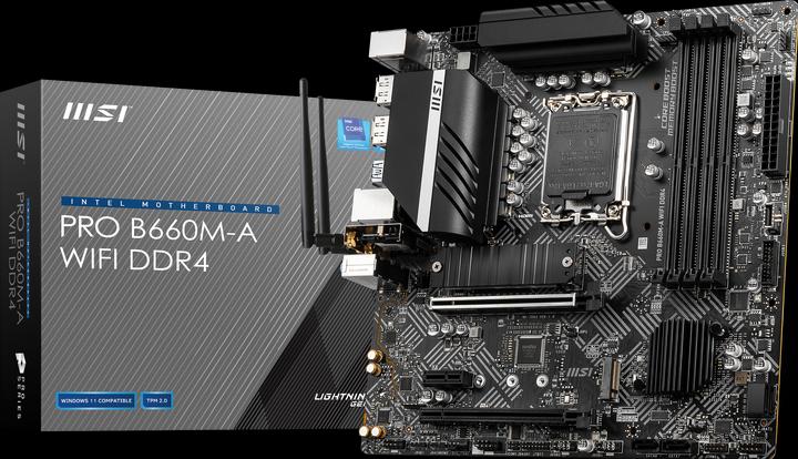 Actual product image MSI PRO B660M-A WIFI DDR4 (LGA 1700, Intel B660, mATX)