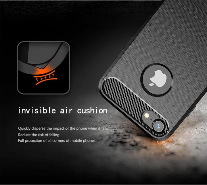 Produktbild Cadorabo TPU Ultra Slim carbon edelstahl Kombi Cover (Apple iPhone 7)