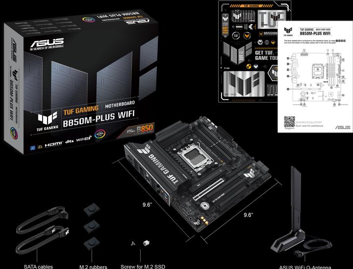 Image du produit ASUS TUF Gaming B850M-Plus Wifi (AM5, AMD B850, mATX)