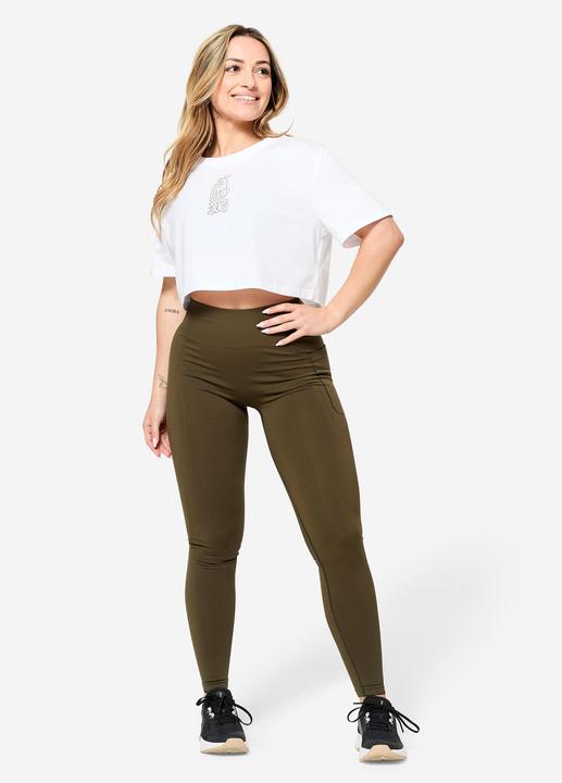 Image du produit Domyos Crop top de musculation coupe ample femme, blanc (XL)