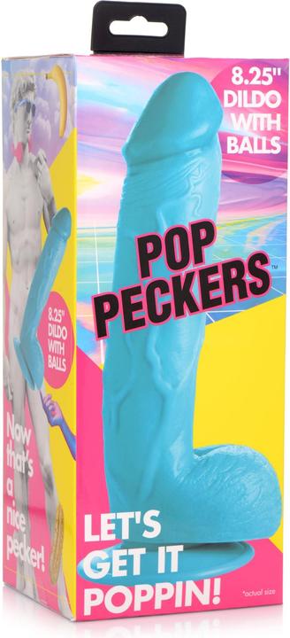 Image du produit Pop Peckers Poppin Dildo 20 cm - Blue