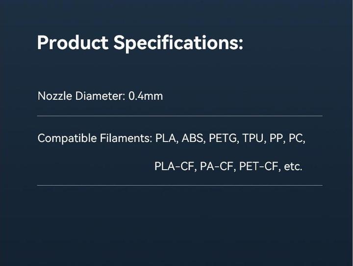 Actual product image Creality Nozzle E3D Obxidian (Blast pipe)