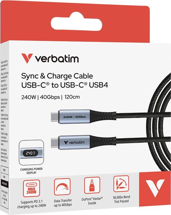 Produktbild Verbatim 31849 (1.20 m, USB 4.0, 240 W)