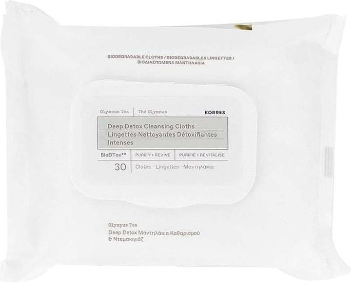 Actual product image Korres Tea Detox Wipes 30 pcs. (Cleaning cloths)