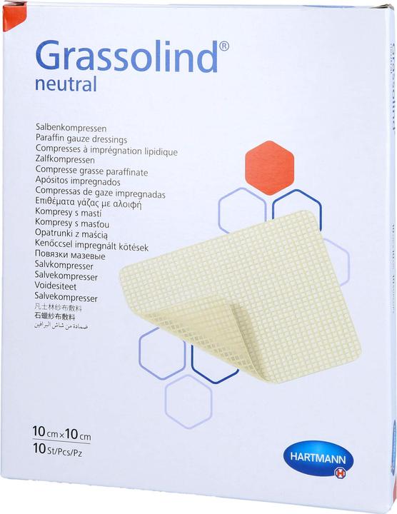 Produktbild Hartmann GRASSOLIND Salbenkompressen steril 10X10CM, 10 St KOM