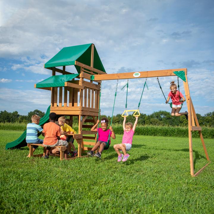 Produktbild Backyard Discovery Belmont Spielturm mit Schaukeln und Rutsche