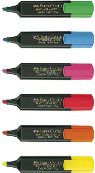 Produktbild Faber-Castell 4005401548621 Leuchtmarker (Gelb, Blau, Grün, Orange, Rot, Rosa, 5 mm, 8 x)