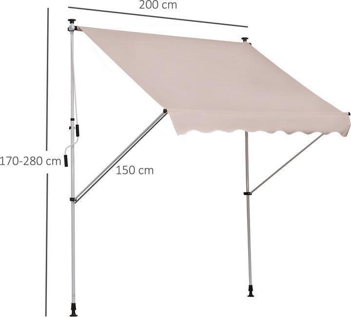 Produktbild Outsunny Klemmmarkise (2 m)