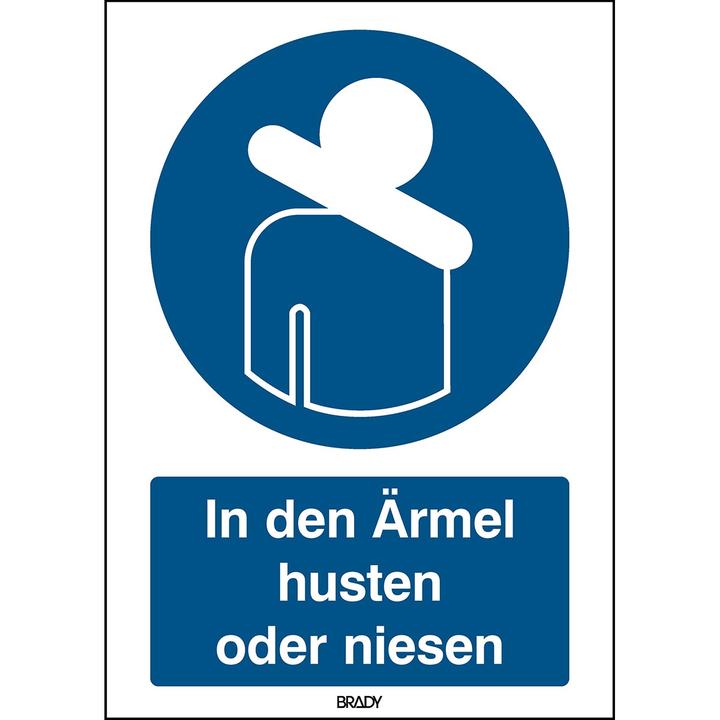 Actual product image Brady Safety sign - Cough or sneeze into the crook of your arm