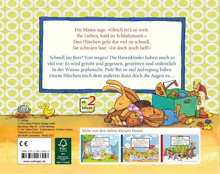 Produktbild Wenn sieben müde kleine Hasen abends in ihr Bettchen rasen (Deutsch, Sabine Praml, 2015)