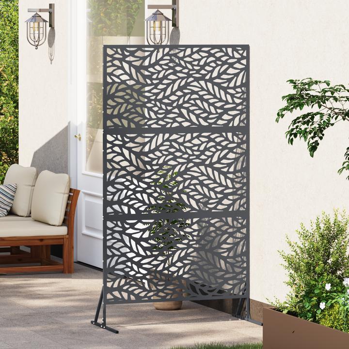 Produktbild VidaXL Metallzaunpanel Anthrazit Metall Gross Muster Aussen Metallzaun