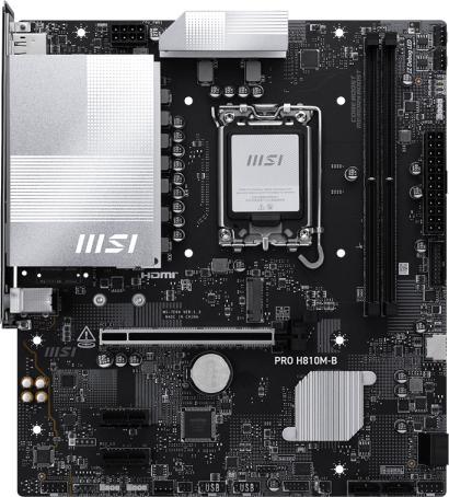 Produktbild MSI PRO H810M-B (H810,S1851,mATX,DDR5) (LGA 1851, Intel H810, mATX)