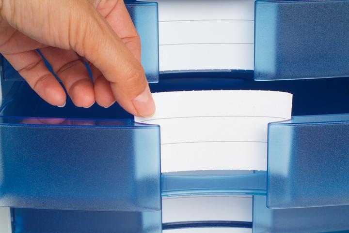 Produktbild Han Schubladenbox IMPULS, 4 Schübe, Gehäuse: lichtgrau Schubladen: blau, aus Polystyrol, auswechselbare (C4)