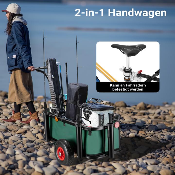 Produktbild Wiltec Angelwagen mit Tasche Angel Trolley bis 50kg Bollerwagen Transportkarre