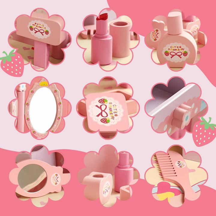 Actual product image Hermex Play dressing table for children Cosmetics dresser Make-up mirror Beauty table (60 x 30 x 96.5 cm)