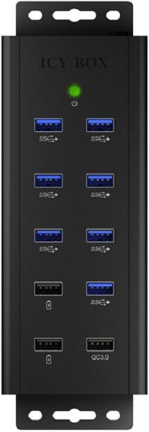 Actual product image Icy Box Splitter 7x port USB 3.0 HUB and 3 charging ports (USB-B, 10 Ports)