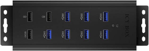 Actual product image Icy Box Splitter 7x port USB 3.0 HUB and 3 charging ports (USB-B, 10 Ports)