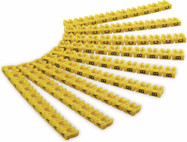 Goobay Kabelmarker-Clips "Buchstaben A-C", für Kabeldurchmesser bis 4 mm, 4 mm