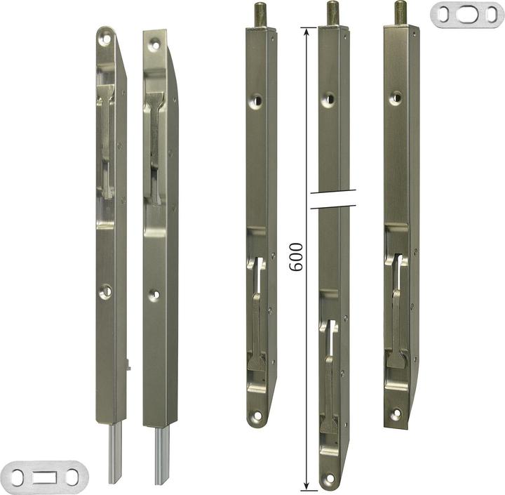 Image du produit Planet Verrou de chant de porte KR pour fermetures de portes à 2 vantaux Profilb (Angle plat en T, 1 pcs)