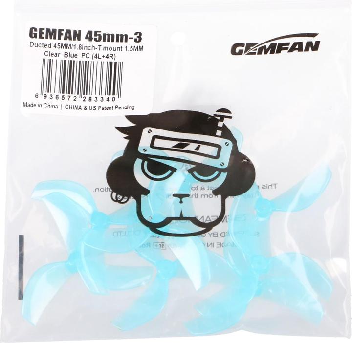 Actual product image BetaFPV Gemfan 45mm Three Blade Propeller Blue | Drone Propeller | 8 pcs.