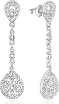Moiss Elegant silver earrings with cubic zircons E0002556 (L)