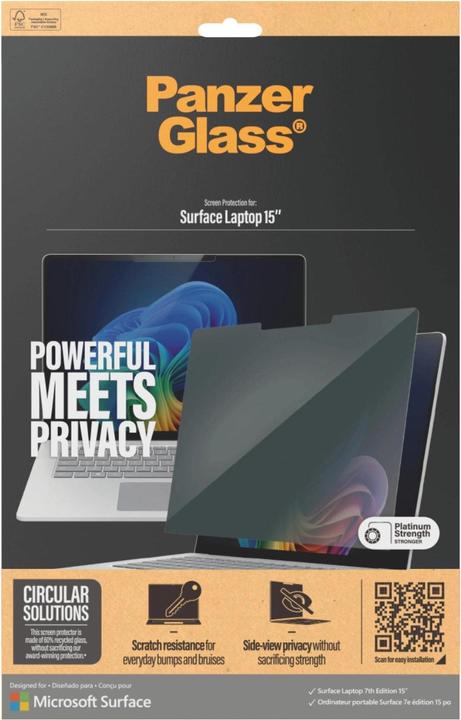 Actual product image PanzerGlass Ultra Wide Fit Privacy Surface Laptop 7th Edition 15 (15", 3 : 2)