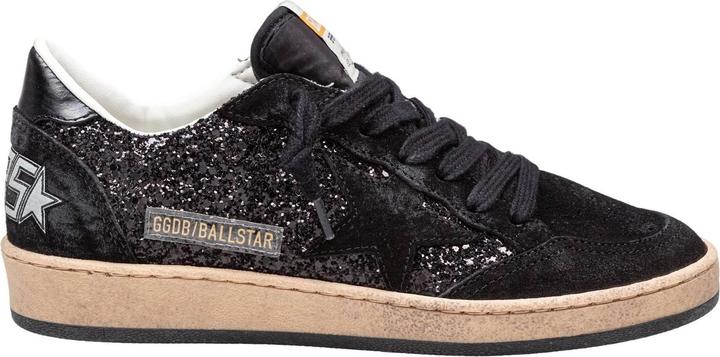 Actual product image Golden Goose sneakers ballstar in suede and glitter color black (38)